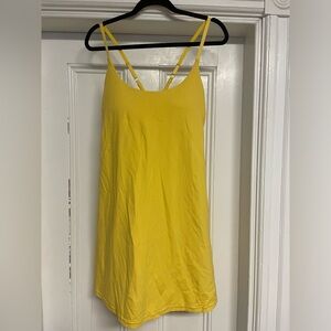 Ewedoos yellow active dress with built in shorts and bra - size XL